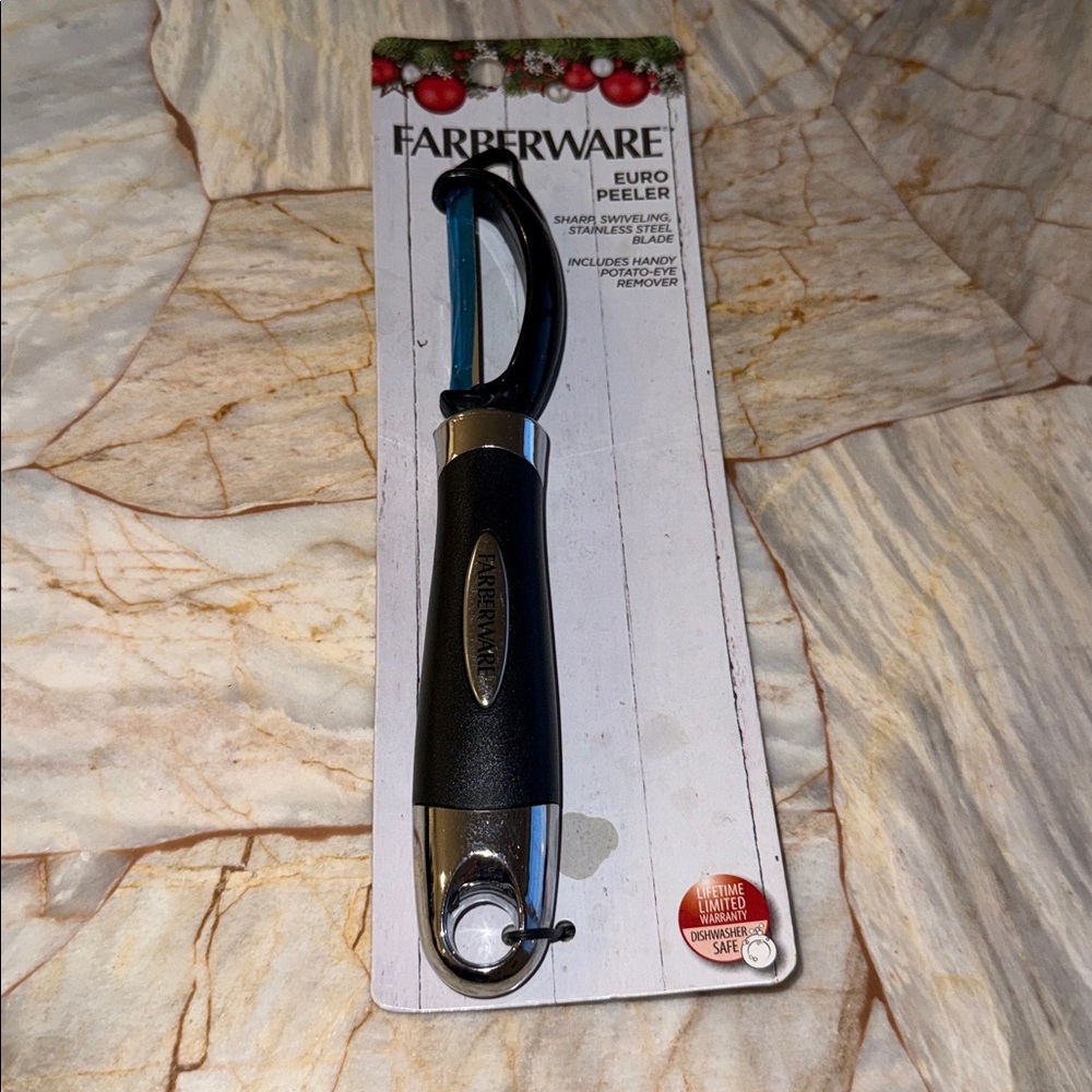 Farberware Black and Silver Euro Peeler with Ergonomic Handle